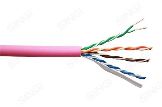 超五类非屏蔽网线 多股 粉色低烟无卤